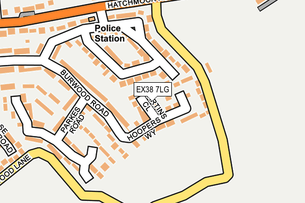 EX38 7LG map - OS OpenMap – Local (Ordnance Survey)