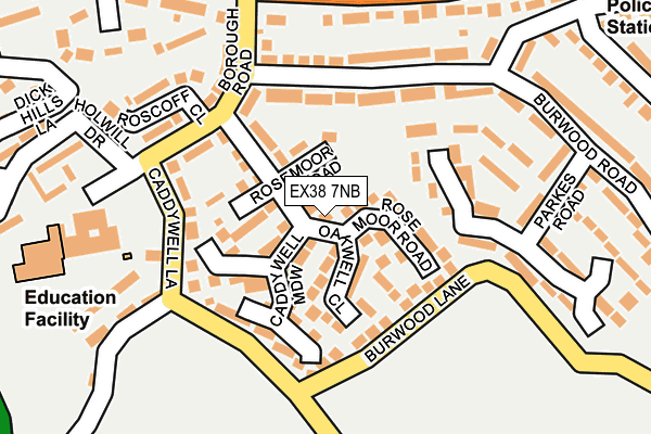 EX38 7NB map - OS OpenMap – Local (Ordnance Survey)