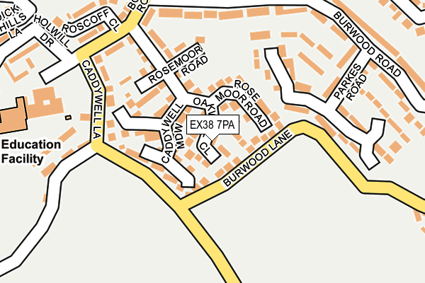 EX38 7PA map - OS OpenMap – Local (Ordnance Survey)