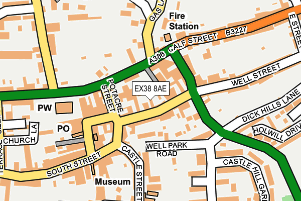 EX38 8AE map - OS OpenMap – Local (Ordnance Survey)