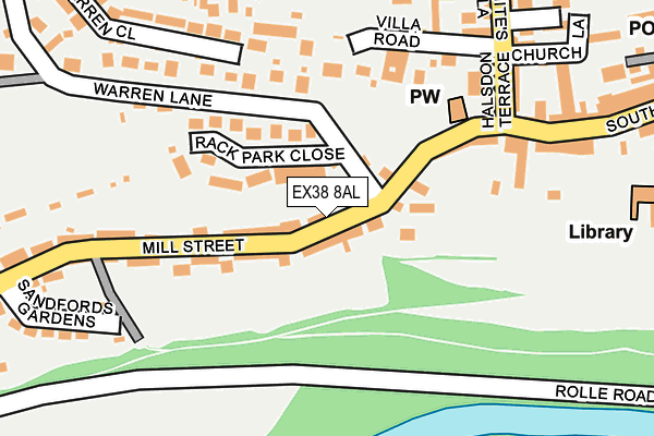 EX38 8AL map - OS OpenMap – Local (Ordnance Survey)