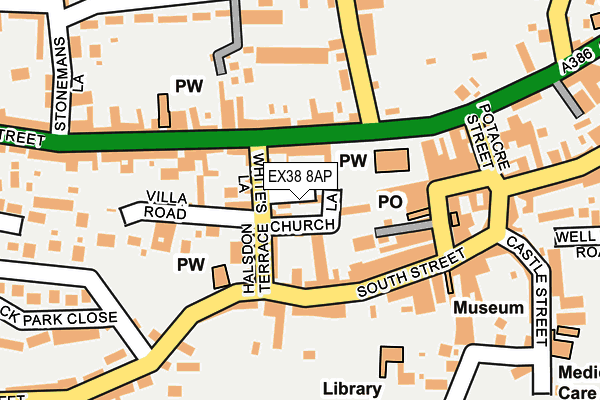 EX38 8AP map - OS OpenMap – Local (Ordnance Survey)