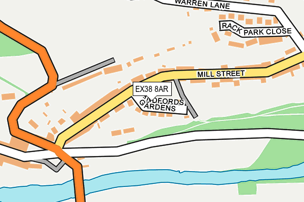 EX38 8AR map - OS OpenMap – Local (Ordnance Survey)