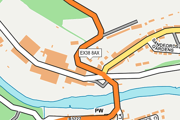 EX38 8AX map - OS OpenMap – Local (Ordnance Survey)