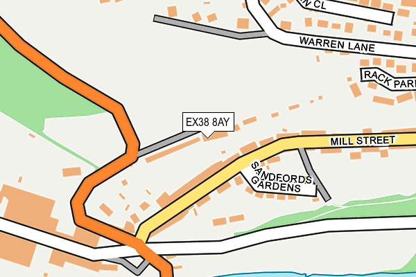 EX38 8AY map - OS OpenMap – Local (Ordnance Survey)