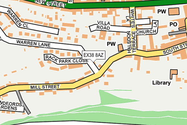 EX38 8AZ map - OS OpenMap – Local (Ordnance Survey)