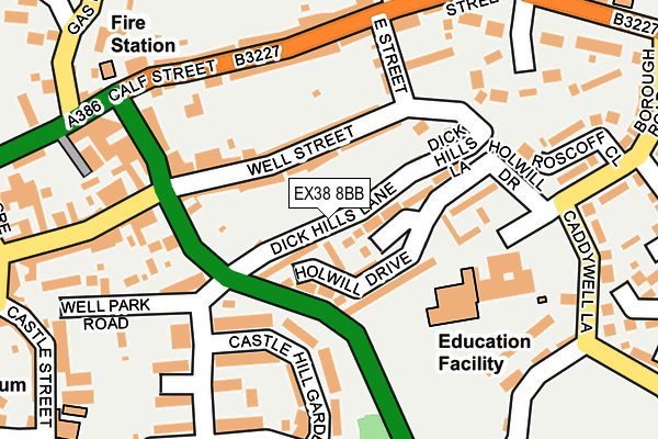 EX38 8BB map - OS OpenMap – Local (Ordnance Survey)