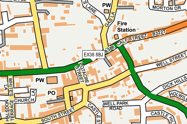 EX38 8BJ map - OS OpenMap – Local (Ordnance Survey)