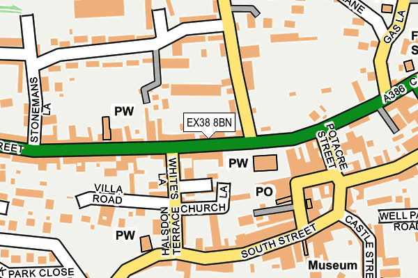 EX38 8BN map - OS OpenMap – Local (Ordnance Survey)