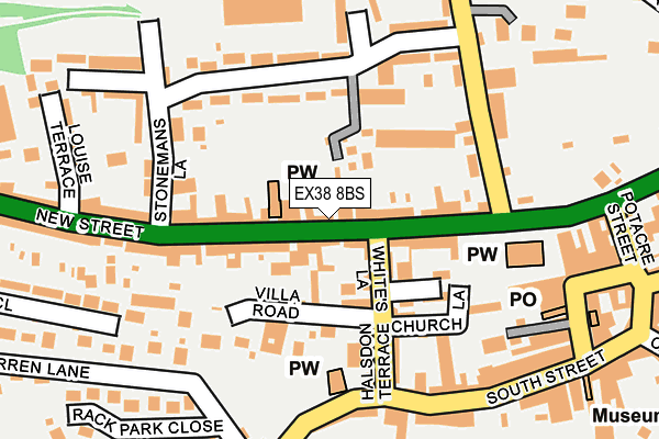 EX38 8BS map - OS OpenMap – Local (Ordnance Survey)