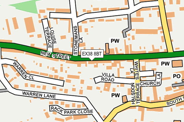 EX38 8BT map - OS OpenMap – Local (Ordnance Survey)