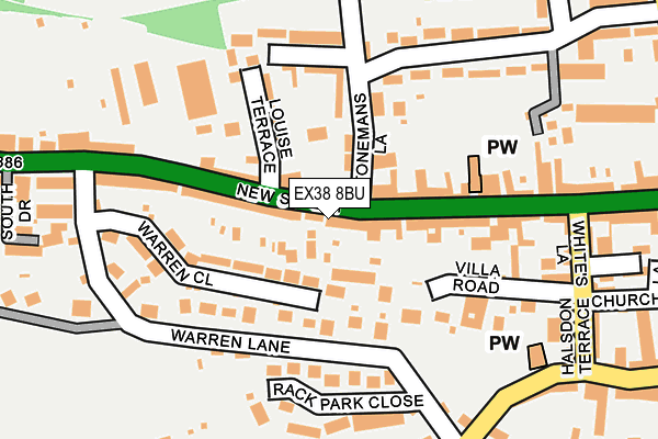 EX38 8BU map - OS OpenMap – Local (Ordnance Survey)