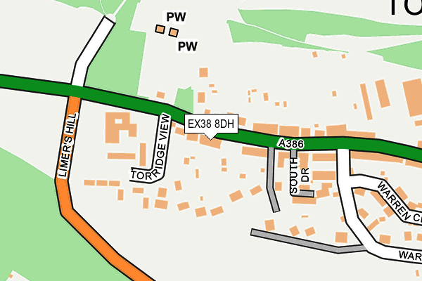 EX38 8DH map - OS OpenMap – Local (Ordnance Survey)