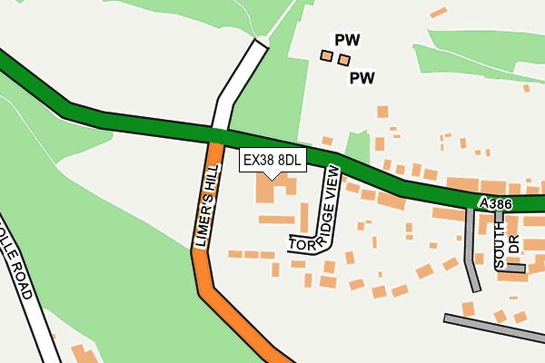 EX38 8DL map - OS OpenMap – Local (Ordnance Survey)