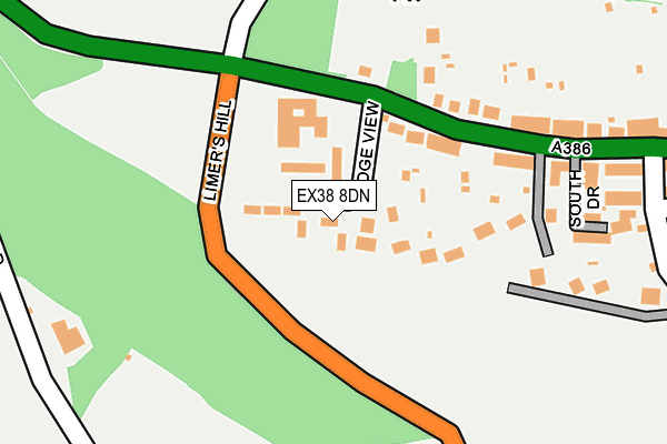 EX38 8DN map - OS OpenMap – Local (Ordnance Survey)