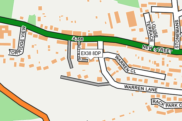 EX38 8DP map - OS OpenMap – Local (Ordnance Survey)