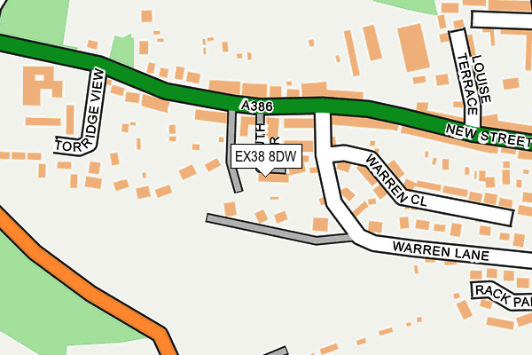 EX38 8DW map - OS OpenMap – Local (Ordnance Survey)