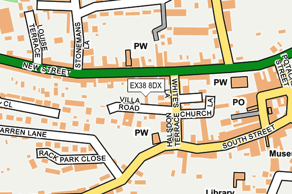 EX38 8DX map - OS OpenMap – Local (Ordnance Survey)