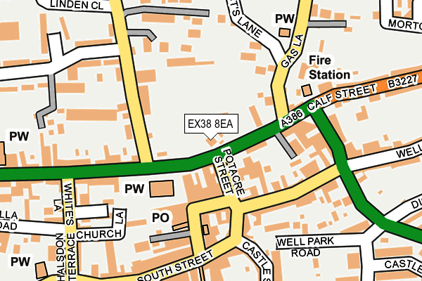 EX38 8EA map - OS OpenMap – Local (Ordnance Survey)