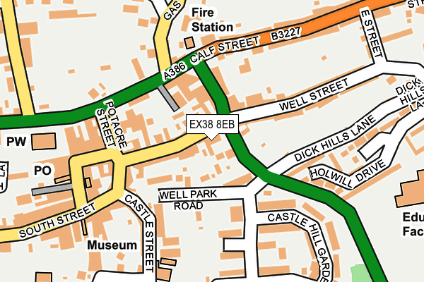 EX38 8EB map - OS OpenMap – Local (Ordnance Survey)
