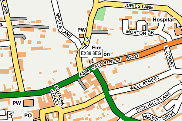 EX38 8EG map - OS OpenMap – Local (Ordnance Survey)