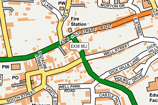 EX38 8EJ map - OS OpenMap – Local (Ordnance Survey)