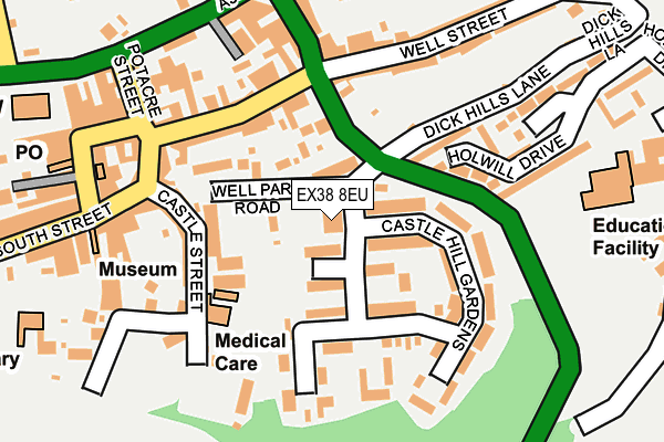 EX38 8EU map - OS OpenMap – Local (Ordnance Survey)