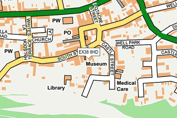 EX38 8HD map - OS OpenMap – Local (Ordnance Survey)