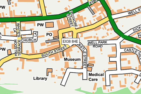 EX38 8HE map - OS OpenMap – Local (Ordnance Survey)