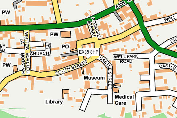EX38 8HF map - OS OpenMap – Local (Ordnance Survey)