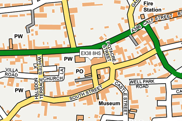 EX38 8HS map - OS OpenMap – Local (Ordnance Survey)