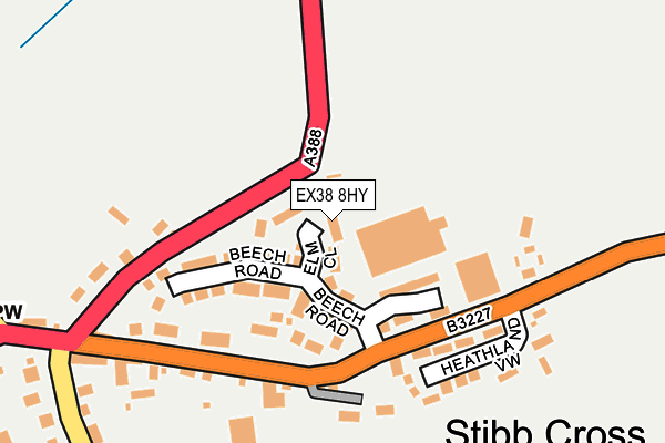 EX38 8HY map - OS OpenMap – Local (Ordnance Survey)