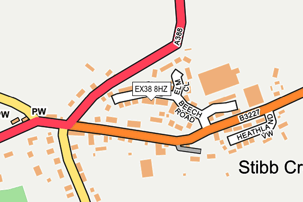 EX38 8HZ map - OS OpenMap – Local (Ordnance Survey)