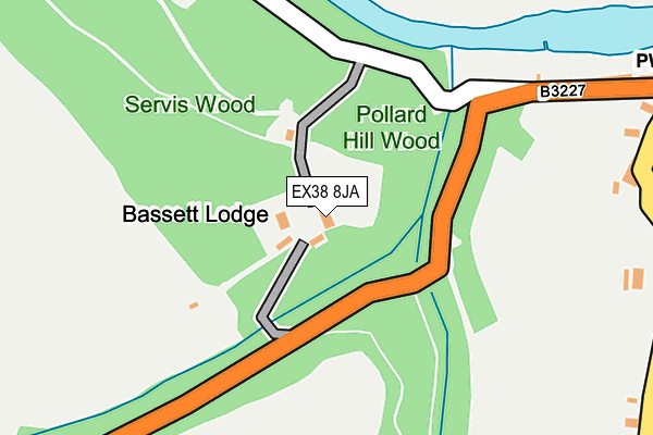 EX38 8JA map - OS OpenMap – Local (Ordnance Survey)