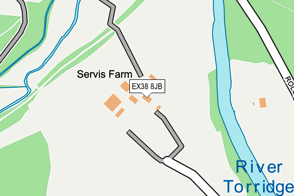 EX38 8JB map - OS OpenMap – Local (Ordnance Survey)