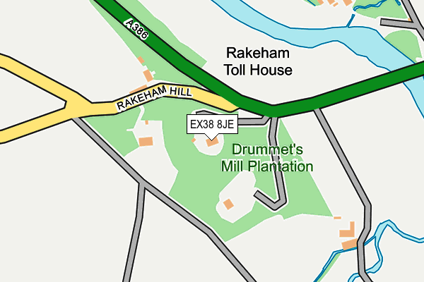 EX38 8JE map - OS OpenMap – Local (Ordnance Survey)