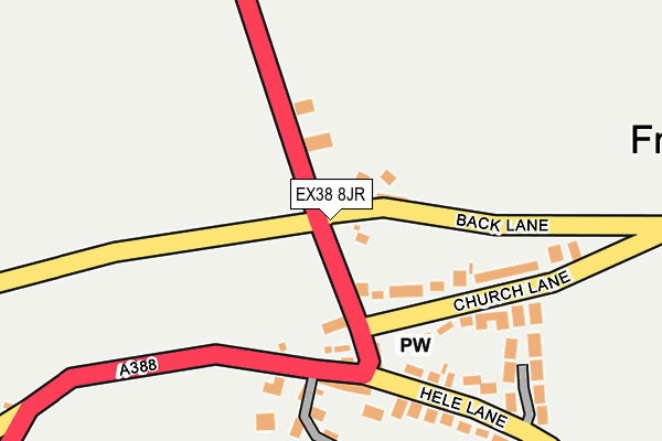 EX38 8JR map - OS OpenMap – Local (Ordnance Survey)