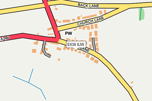 EX38 8JW map - OS OpenMap – Local (Ordnance Survey)