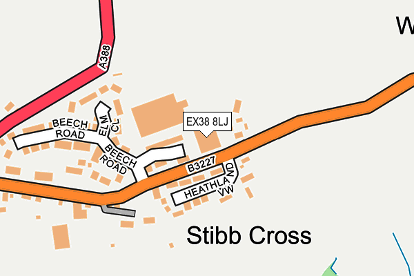 EX38 8LJ map - OS OpenMap – Local (Ordnance Survey)