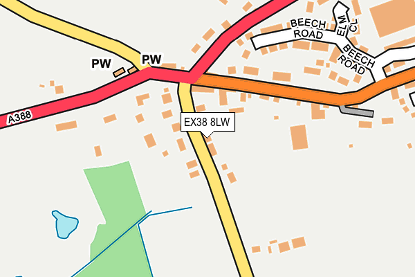 EX38 8LW map - OS OpenMap – Local (Ordnance Survey)