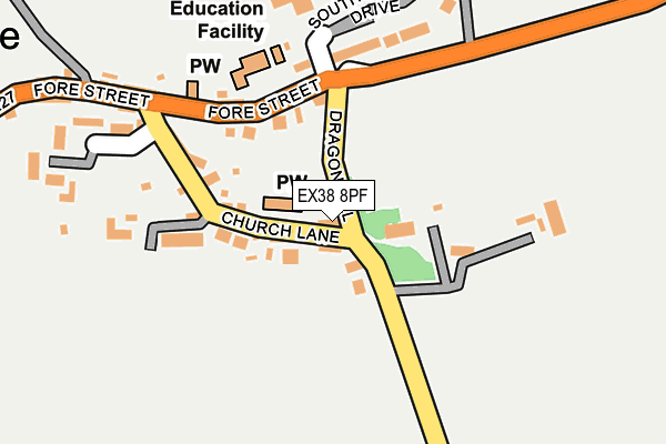 EX38 8PF map - OS OpenMap – Local (Ordnance Survey)
