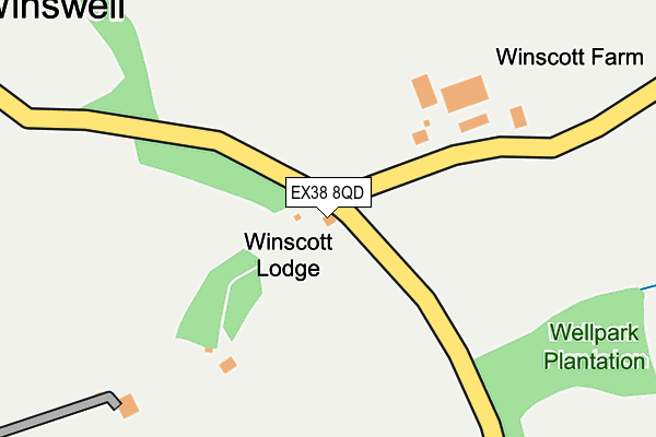 EX38 8QD map - OS OpenMap – Local (Ordnance Survey)