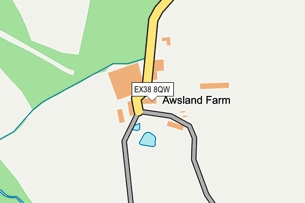 EX38 8QW map - OS OpenMap – Local (Ordnance Survey)