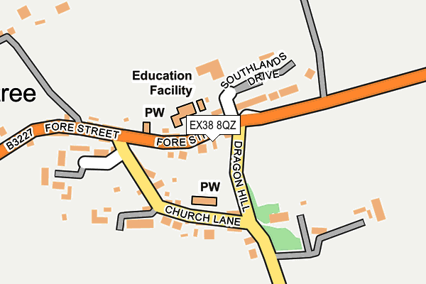 EX38 8QZ map - OS OpenMap – Local (Ordnance Survey)