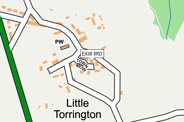 EX38 8RD map - OS OpenMap – Local (Ordnance Survey)