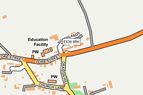 EX38 8RH map - OS OpenMap – Local (Ordnance Survey)