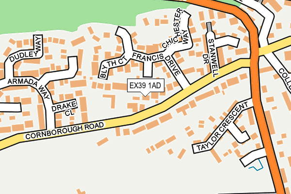 EX39 1AD map - OS OpenMap – Local (Ordnance Survey)