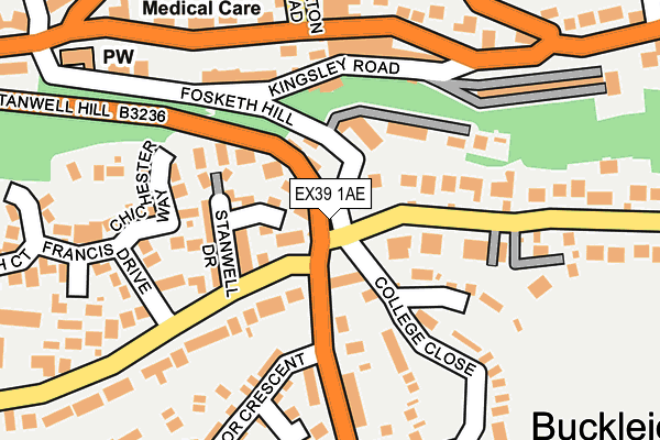EX39 1AE map - OS OpenMap – Local (Ordnance Survey)