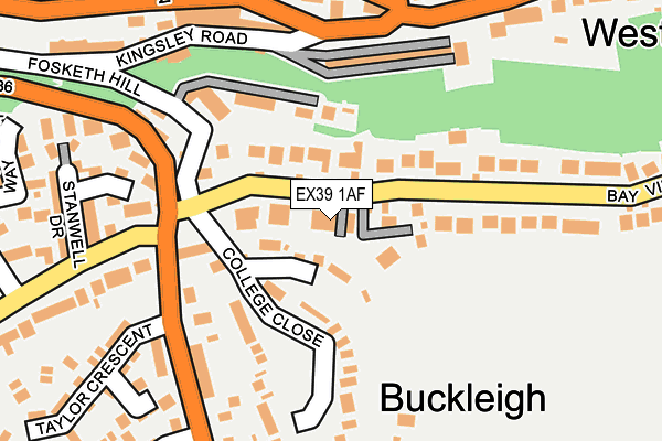 EX39 1AF map - OS OpenMap – Local (Ordnance Survey)