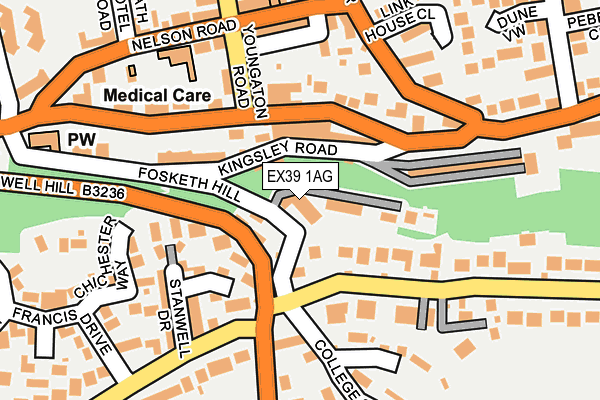 EX39 1AG map - OS OpenMap – Local (Ordnance Survey)